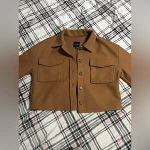 Tan short Peacoat type of style jacket/shacket